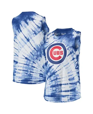 Women's Touch Royal Chicago Cubs Money Ball Tie-Dye Tank Top