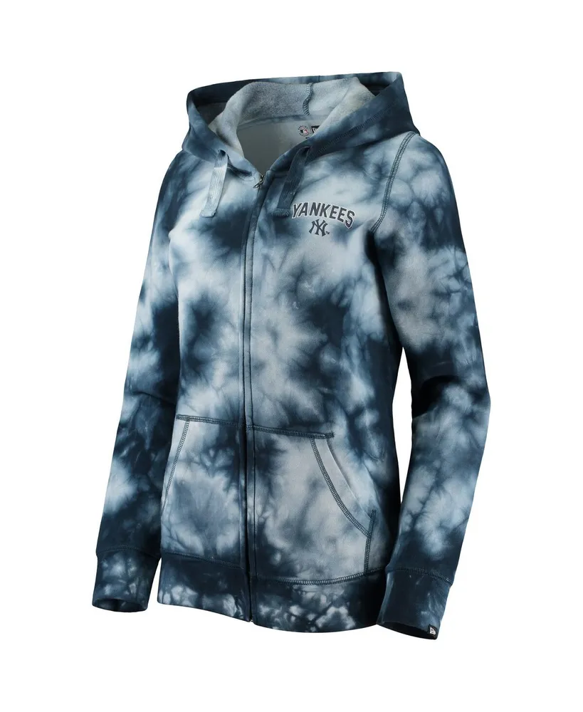 Women's New Era Navy York Yankees Tie-Dye Full-Zip Hoodie