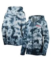 Women's New Era Navy Boston Red Sox Tie-Dye Full-Zip Hoodie