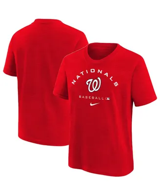 Big Boys Nike Red Washington Nationals Authentic Collection Early Work Tri-Blend Performance T-shirt
