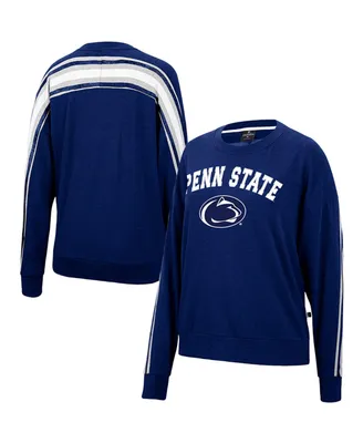Women's Colosseum Heathered Navy Penn State Nittany Lions Team Oversized Pullover Sweatshirt