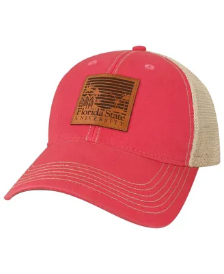 Men's League Collegiate Wear Pink Florida State Seminoles Beach Club Palms Trucker Snapback Adjustable Hat