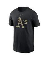 Men's Nike Black Oakland Athletics Camo Logo Team T-shirt