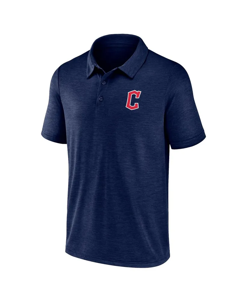 Men's Fanatics Navy Cleveland Guardians Primary Logo Space-Dye Polo Shirt