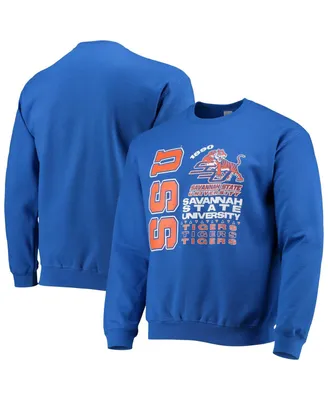 Men's Tones of Melanin Royal Savannah State Tigers Pullover Sweatshirt