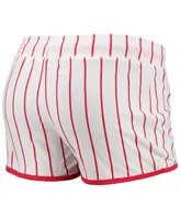 Women's Concepts Sport White St. Louis Cardinals Vigor Pinstripe Sleep Shorts