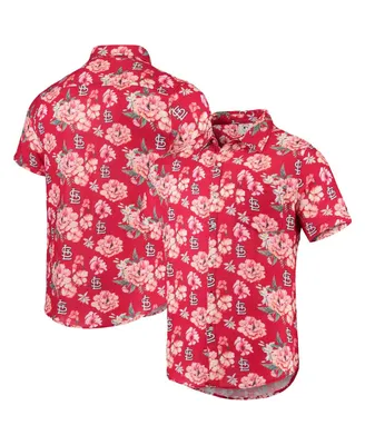 Men's Foco Red St. Louis Cardinals Floral Linen Button-Up Shirt