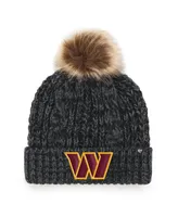 Women's '47 Brand Black Washington Commanders Meeko Cuffed Knit Hat with Pom