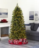 Belgium Fir Natural Look Artificial Christmas Tree with Lights, 84"