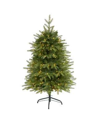 Vancouver Fir Natural Look Artificial Christmas Tree with Lights and Bendable Branches, 48"