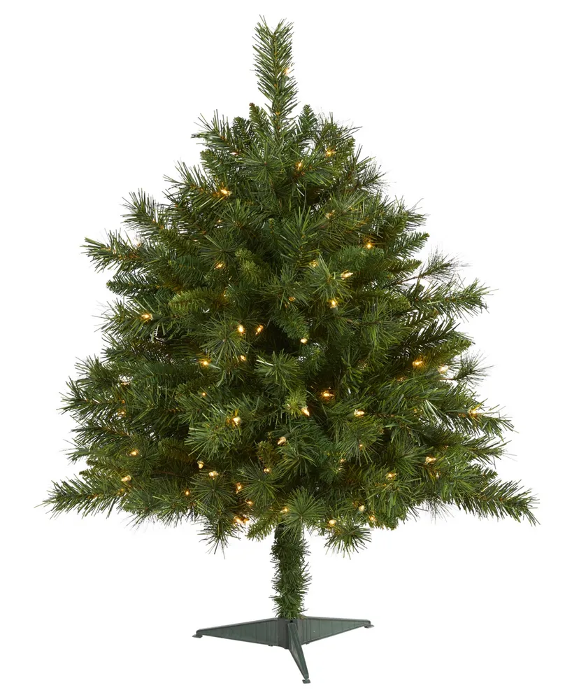 Wyoming Mixed Pine Artificial Christmas Tree with 150 Clear Lights and 270 Bendable Branches, 36"