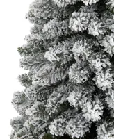 Flocked Pencil Artificial Christmas Tree with Bendable Branches, 60"