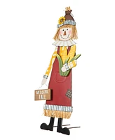 Glitzhome Metal Scarecrow Yard Stake Standing Hanging Sign, 37.25"