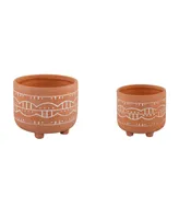 Flora Bunda Navajo Footed Planter, Set of 2