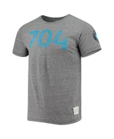 Men's Original Retro Brand Heathered Gray Charlotte Fc Area Code Tri-Blend T-shirt