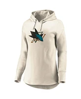 Women's Fanatics Oatmeal San Jose Sharks True Classics Signature Fleece Pullover Hoodie