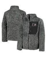 Big Girls Black Philadelphia Flyers Fan Gear Sherpa Full-Zip Jacket