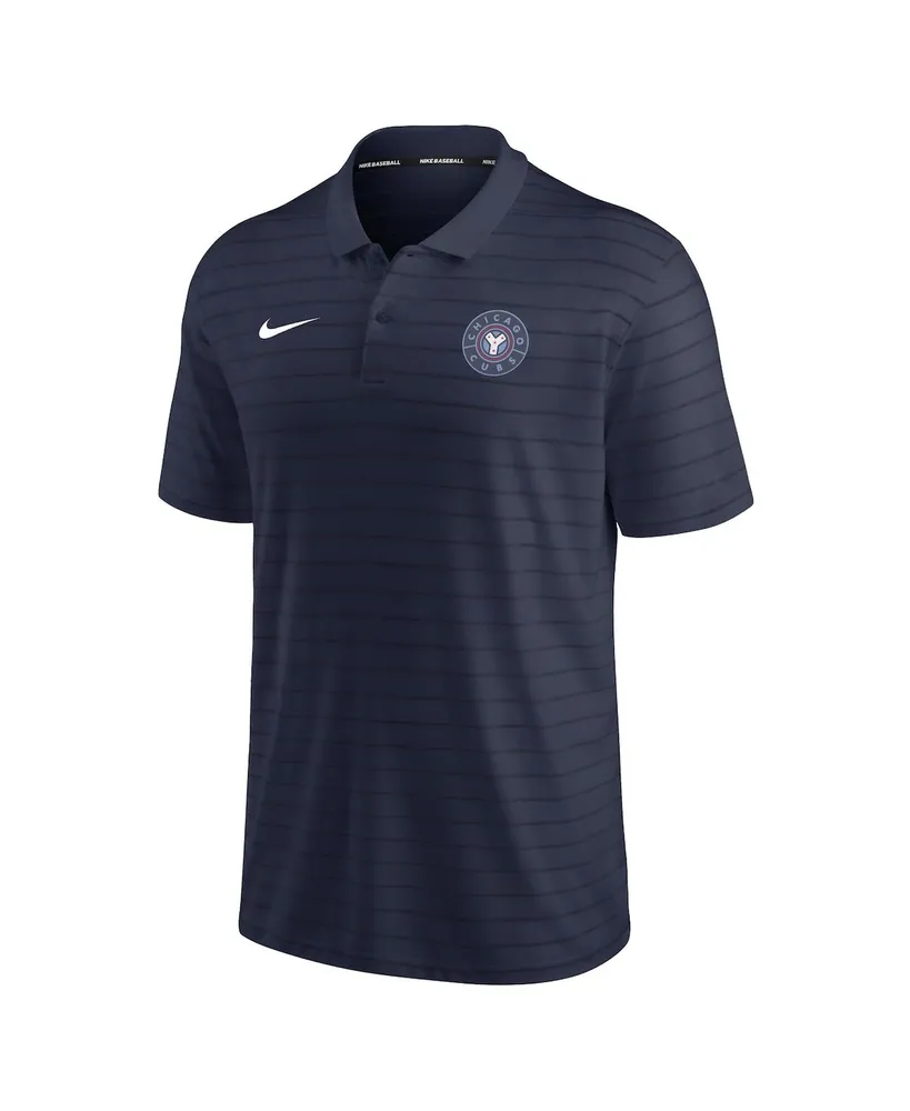 Men's Nike Navy Chicago Cubs Authentic Collection City Connect Striped Performance Polo Shirt
