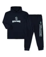 Men's Concepts Sport Deep Sea Blue Seattle Kraken Big and Tall Pullover Hoodie Joggers Sleep Set