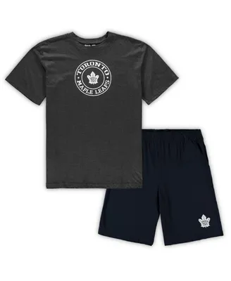 Men's Concepts Sport Navy, Heathered Charcoal Toronto Maple Leafs Big and Tall T-shirt Shorts Sleep Set