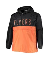 Men's Black Philadelphia Flyers Big and Tall Anorak Half-Zip Pullover Hoodie