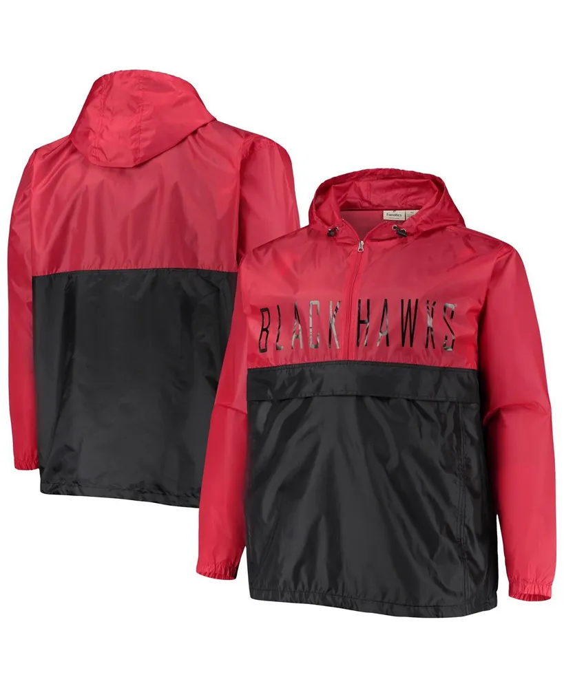 Men's Red Chicago Blackhawks Big and Tall Anorak Half-Zip Pullover Hoodie