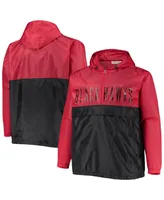 Men's Red Chicago Blackhawks Big and Tall Anorak Half-Zip Pullover Hoodie