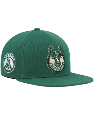 Men's Mitchell & Ness Hunter Green Milwaukee Bucks Core Side Snapback Hat