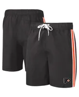 Men's G-iii Sports by Carl Banks Black and Orange Philadelphia Flyers Sand Beach Swim Shorts