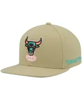 Men's Mitchell & Ness Khaki Chicago Bulls 1996 Nba Finals Hardwood Classics Malibu Sunrise Fitted Hat