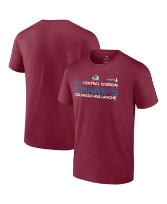 Men's Fanatics Burgundy Colorado Avalanche 2022 Central Division Champions T-shirt