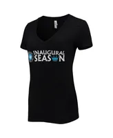 Women's Black Charlotte Fc Inaugural Season V-Neck T-shirt