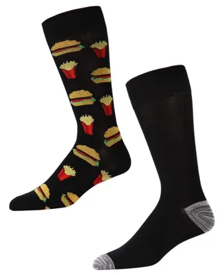 Men's Pizza Rayon From Bamboo Crew 2 Pair Pack Socks