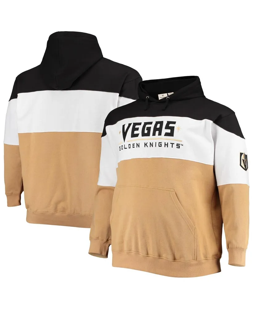 Men's Fanatics Black, Gold Vegas Golden Knights Big and Tall Colorblock Fleece Hoodie