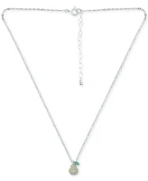 Giani Bernini Lemon Green & Green Quartz Pear Pendant Necklace, 16" + 2" extender, Created for Macy's