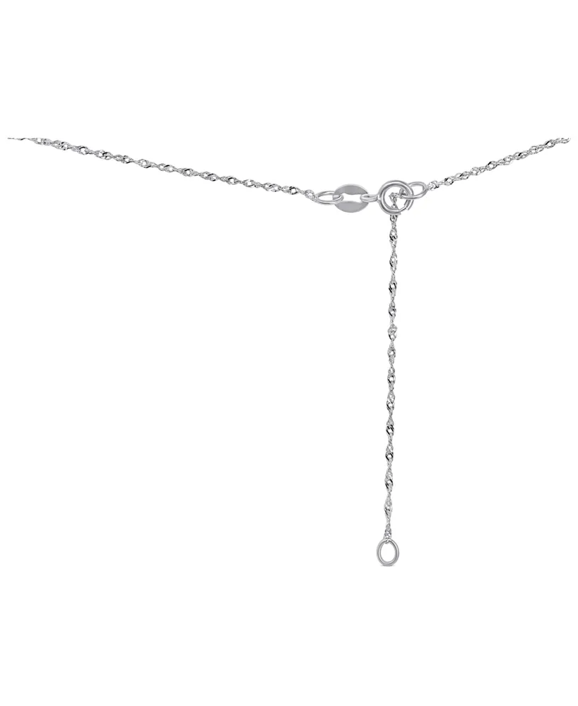 Sapphire (1/2 ct. t.w.) & Diamond (1/10 ct. t.w.) Halo Pendant Necklace in 14k White Gold, 16" + 2" extender