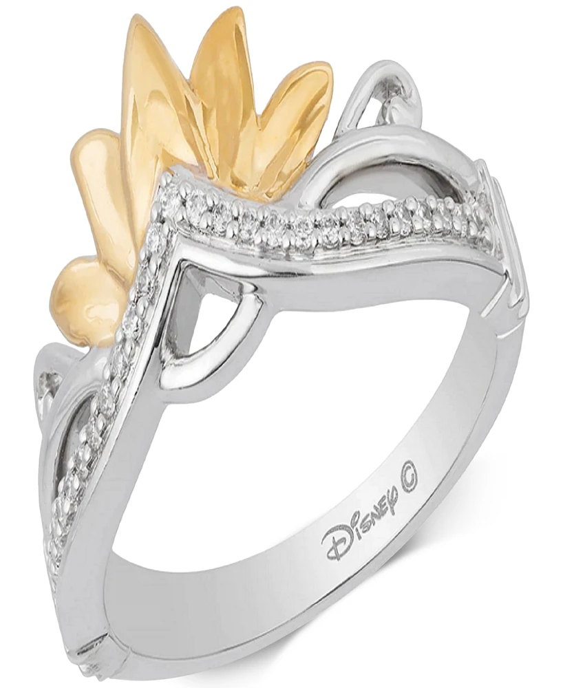 Enchanted Disney Fine Jewelry Diamond Tiana Ring (1/10 ct. t.w.) in Sterling Silver & 10k Gold