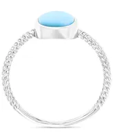 Larimar Oval Ring Sterling Silver