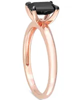 Black Diamond Emerald-Cut Solitaire Engagement Ring (1 ct. t.w.) 14k Rose Gold