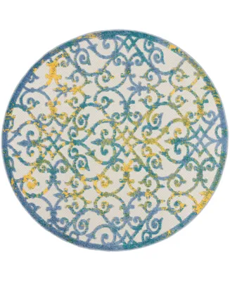 Nourison Home Aloha ALH21 4' x Round Outdoor Area Rug