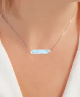 Larimar Parallelogram Bar 18" Pendant Necklace (4 ct. t.w.) in Sterling Silver