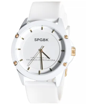 Spgbk Watches Unisex Edgewood White Silicone Strap Watch 44mm