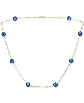 Onyx Bead 18" Collar Necklace 14k Gold (Also Jade, Lapis Lazuli, Rose Quartz, & Turquoise)