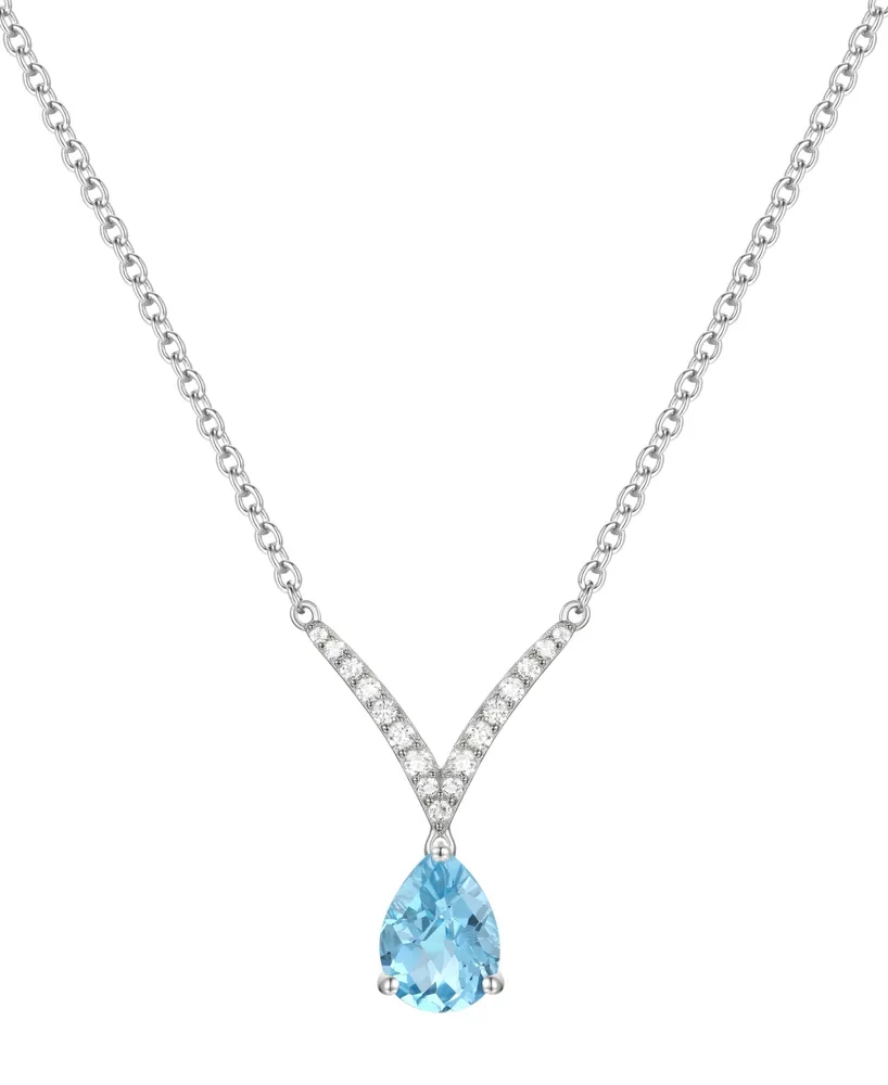 Gemstone & Diamond (1/6 ct. t.w.) Necklace 14k Gold