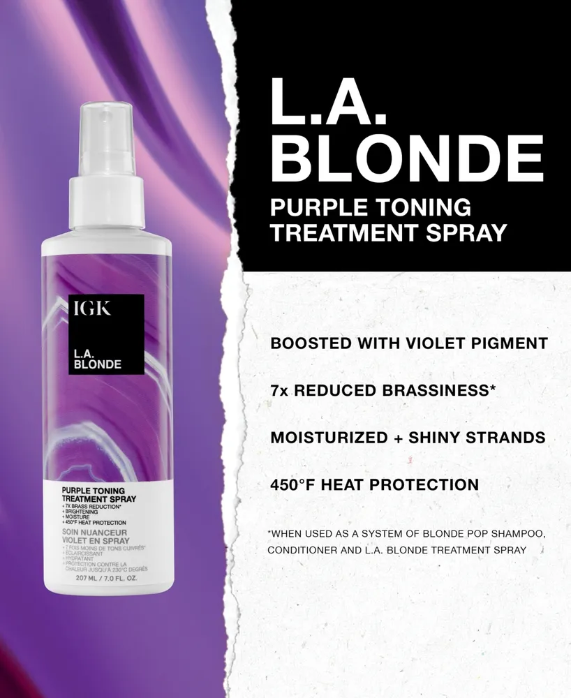 Igk Hair L.a. Blonde Purple Toning Treatment Spray