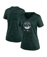 Women's Nike Green Colorado Rockies Authentic Collection City Connect Velocity Performance V-Neck T-shirt