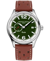 Frederique Constant Men's Swiss Automatic Vintage Rally Healey Brown Leather Strap Watch 40mm