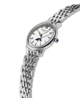 Frederique Constant Women's Swiss Slimline Moonphase Stainless Steel Bracelet Watch 30mm