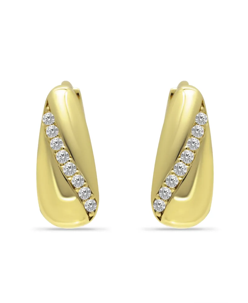 Giani Bernini Cubic Zirconia Huggie Hoop Earrings, Sterling Silver or 18K Gold over