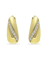 Giani Bernini Cubic Zirconia Huggie Hoop Earrings, Sterling Silver or 18K Gold over